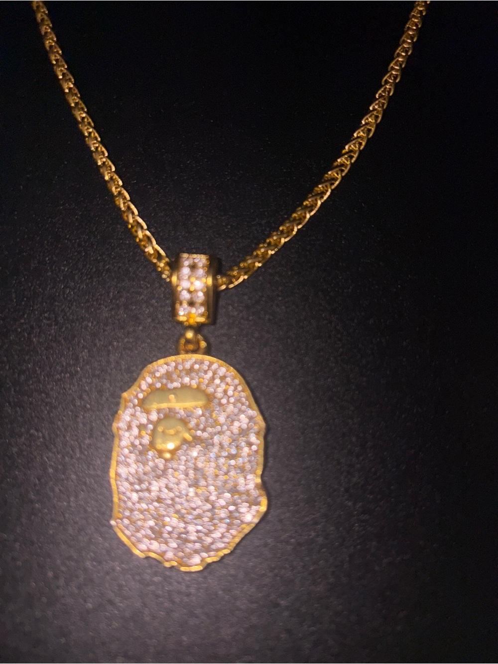 Gold Bape Franco Link Necklace 22in